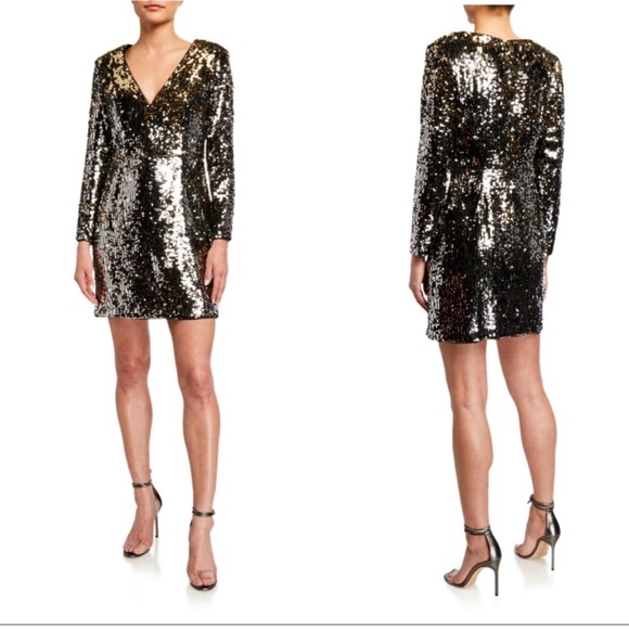 Aidan by Aidan Mattox long sleeve sequin cocktail dress